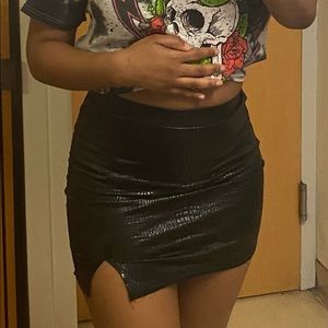 Black mini skirt